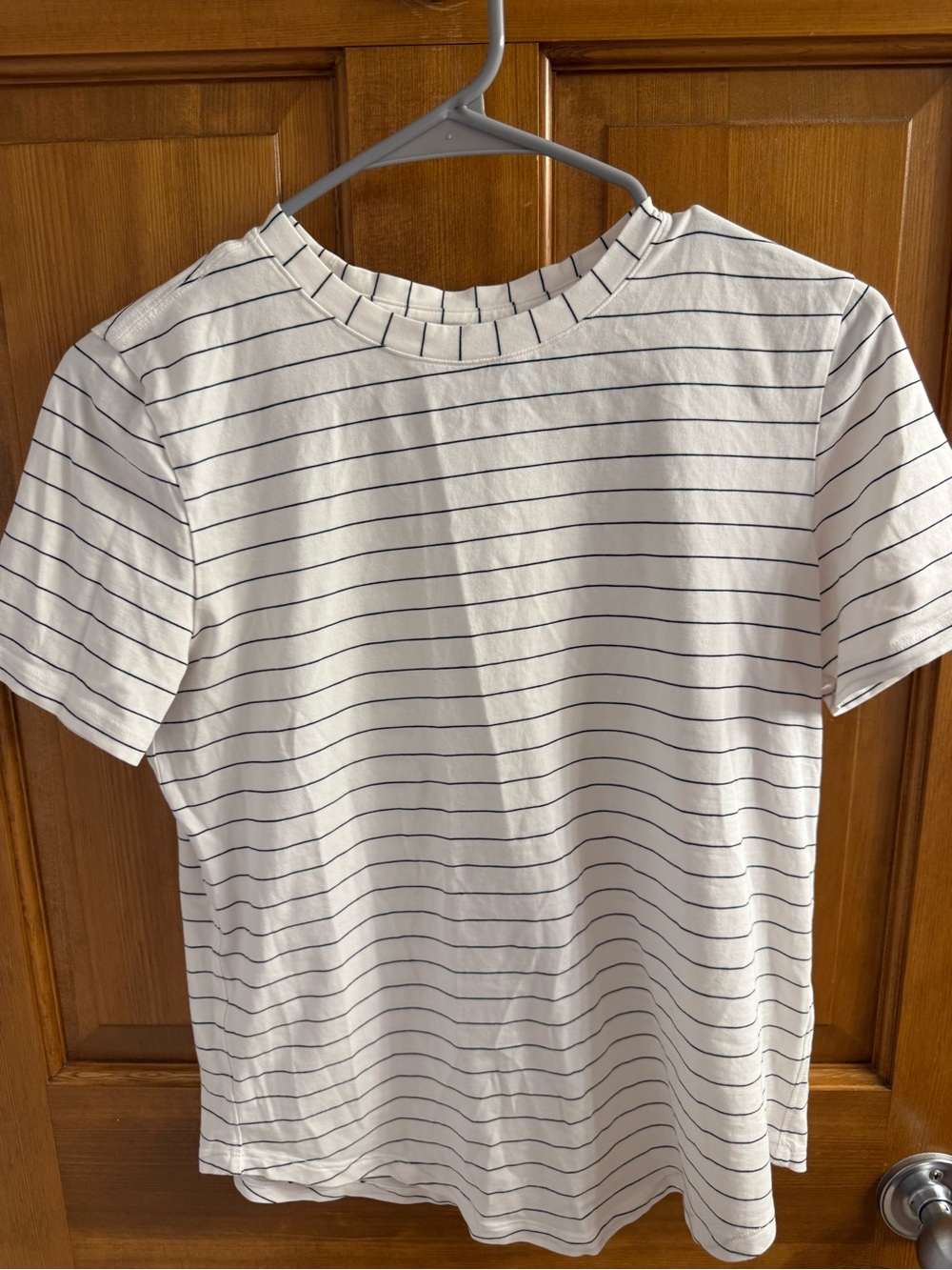 Lululemon White Tee with Black Stripes